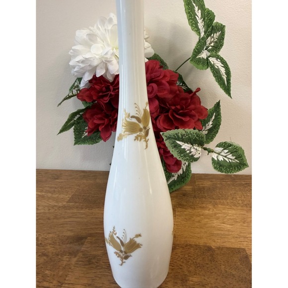 Vintage Rosenthal‎ Germany White Porcelain Gold Floral Vase MCM Decor Display - Picture 5 of 7
